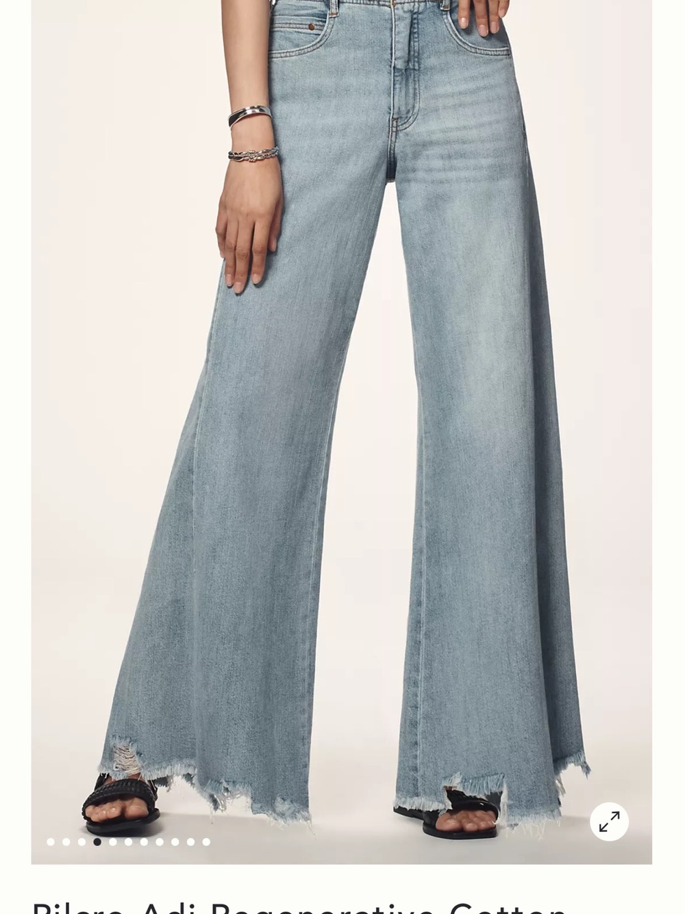 Pilcro Light Blue Wide-Leg Distressed Jeans